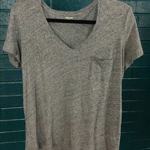 Madewell Basic V-Neck Heathered Grey T-Shirt M